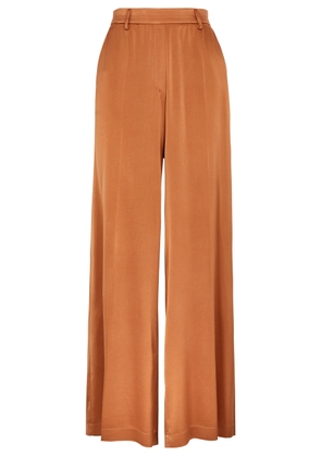 Forte_forte Wide-leg Stretch-silk Satin Trousers - Orange - 0 (UK 6 / XS)