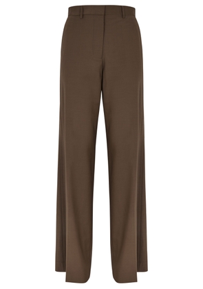 Matteau Wide-leg Wool-blend Trousers - Brown - 1 (UK 6 / XS)