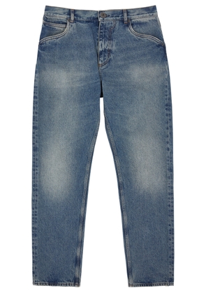 Balmain Logo-embroidered Slim-leg Jeans - Blue - 30 (W30 / S)
