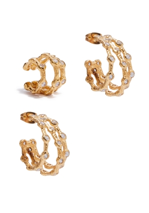 Joanna Laura Constantine Feminine Waves 18kt Gold-plated Earrings set