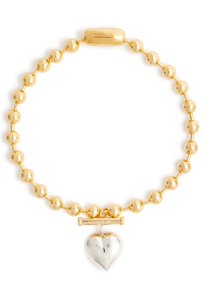Timeless Pearly Heart 24kt Gold-plated Beaded Necklace - Silver