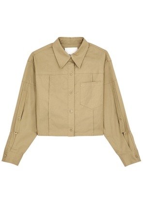 3.1 Phillip Lim Cropped Stretch-cotton Shirt - Khaki - 6 (UK10 / S)