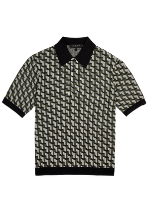 Rag & Bone Vaughn Geometric Knitted Polo Shirt - Navy - L