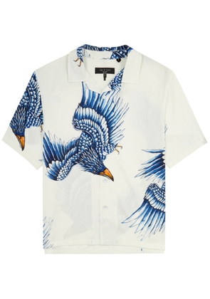 Rag & Bone Avery Printed Woven Shirt - White And Blue - L