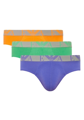 Armani Stretch-cotton Briefs - set of Three - Multicoloured - M