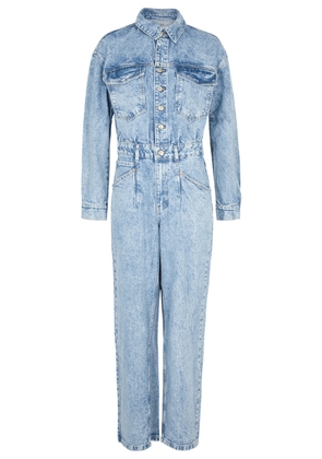 Free People Touch The Sky Straight-leg Denim Jumpsuit