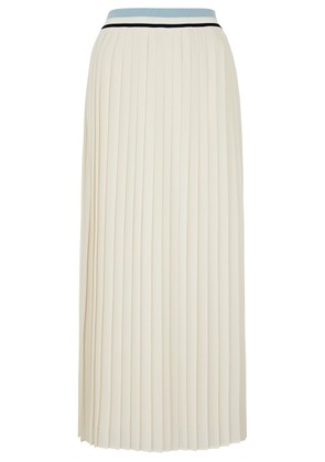 Moncler Pleated Georgette Maxi Skirt - Cream - 40 (UK8 / S)