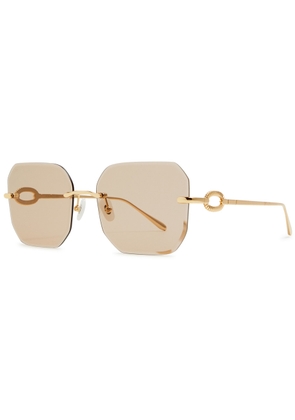 For Art's Sake Aria Rimless Square-frame Sunglasses - Gold