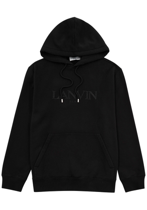Lanvin Logo-embroidered Hooded Cotton Sweatshirt - Black - XL