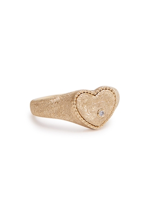 Yvonne Leon Baby Chevaliere Glittered Pinky Ring - Gold