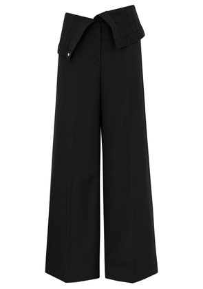 Acne Studios Fold-over Wide-leg Trousers - Black - 34 (UK6 / XS)