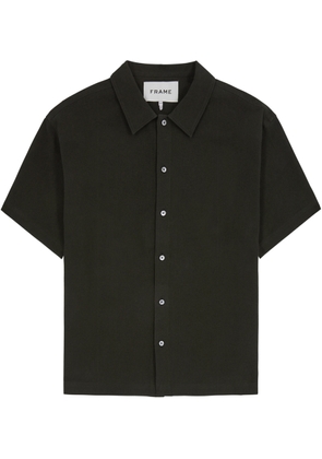 Frame Waffle-knit Cotton Shirt - Black - L