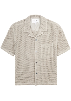 Frame Open-knit Linen Shirt - Beige - L