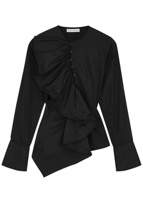 Palmer//harding Heart Ruffled Taffeta Shirt - Black - 10 (UK10 / S)