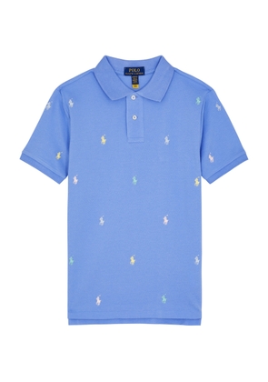 Polo Ralph Lauren Kids Logo-embroidered Piqué Cotton Polo Shirt (7-10 Years) - Blue - L-14-16 (10 Years)