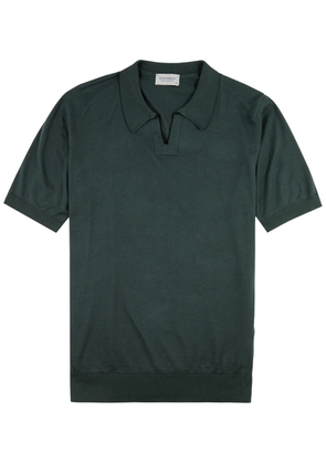 John Smedley Enock Knitted Cotton Polo Shirt - Grey - M