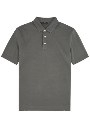 Herno Knitted Cotton Polo Shirt - Grey - M