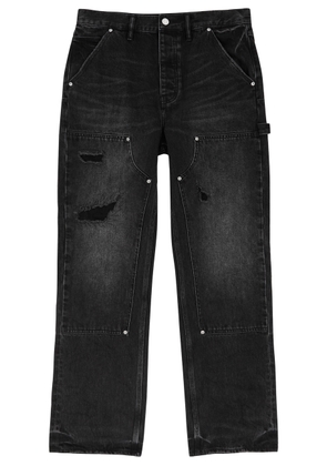Purple Brand Carpenter Distressed Straight-leg Jeans - Black - 34 (W34 / L)