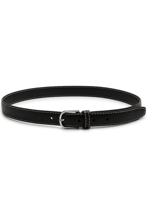 Totême Slim Grained Leather Belt - Black