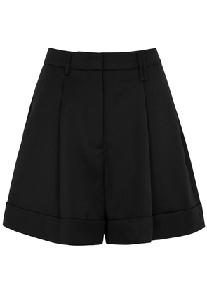 Simone Rocha Newsboy Pleated Twill Shorts - Black - 12 (UK12 / M)