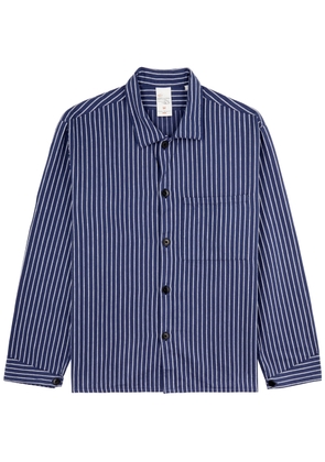 Nudie Jeans Berra Striped Cotton Shirt - Blue - M