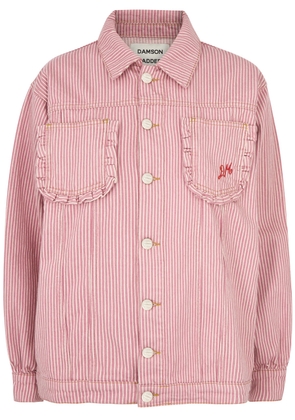 Damson Madder Frilly Striped Denim Jacket - Pink - 6 (UK6 / XS)