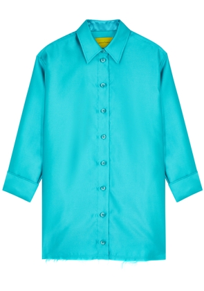 Marques' Almeida Oversized Satin Shirt - Turquoise - M (UK12 / M)