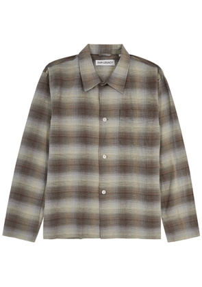 Our Legacy Box Checked Linen-blend Shirt - Brown - 46 (IT46 / S)