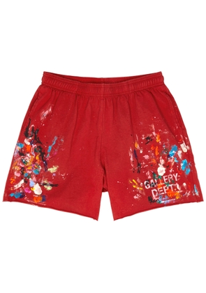 Gallery Dept. Insomnia Paint-splattered Cotton Shorts - Red - M