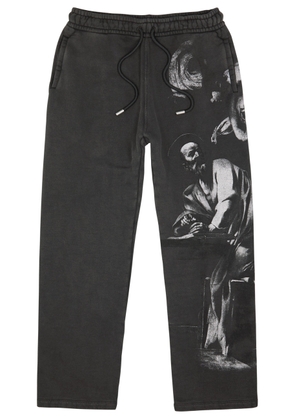 Off-white S. Matthew Printed Cotton Sweatpants - Black Grey - L