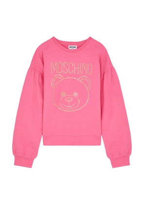 Moschino Kids Logo-embellished Stretch-cotton Sweatshirt (10-14 Years) - Pink - 14YR (14 Years)