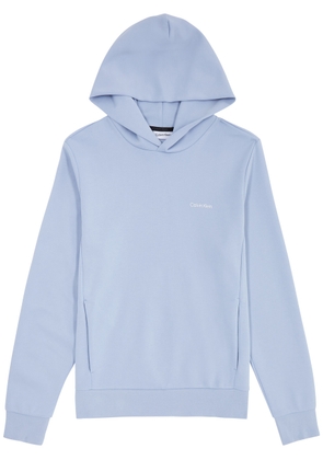 Calvin Klein Logo Hooded Jersey Sweatshirt - Light Blue - M
