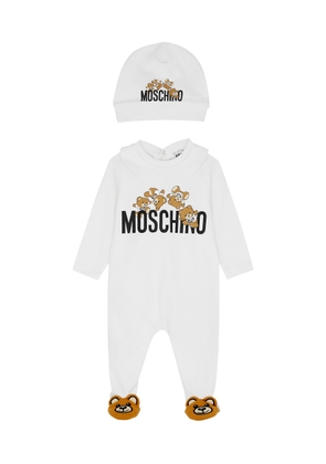 Moschino Kids Logo-print Cotton Babygrow set - White - 6/9M (6 Months)
