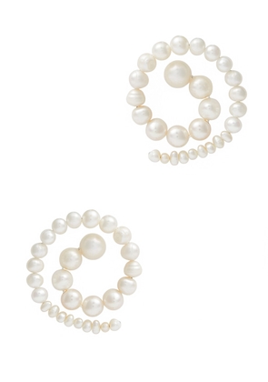 Eliou Spiral Pearl-embellished Drop Earrings