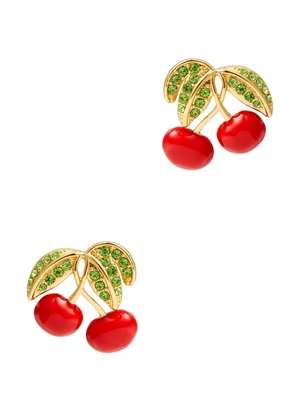 Crystal Haze Pop The Cherry 18kt Gold-plated Stud Earrings - Red