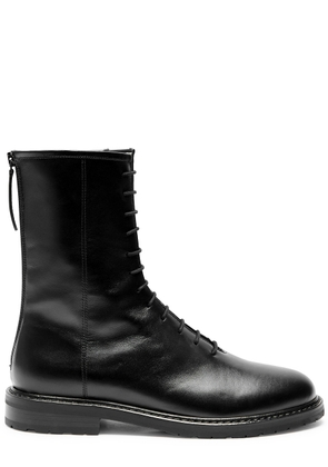 Legres Combat Leather Ankle Boots - Black - 36 (IT36 / UK3)