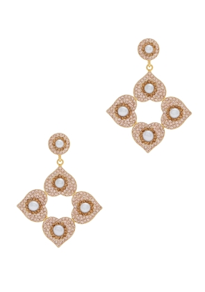 Soru Jewellery Eternal Heart 18kt Gold-plated Drop Earrings - Peach - One Size