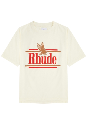 Rhude Rossa Logo-print Cotton T-shirt - Cream