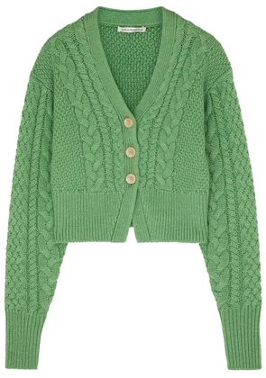 Emilia Wickstead Jacks Cable-knit Wool Cardigan - Green - M (UK12 / M)