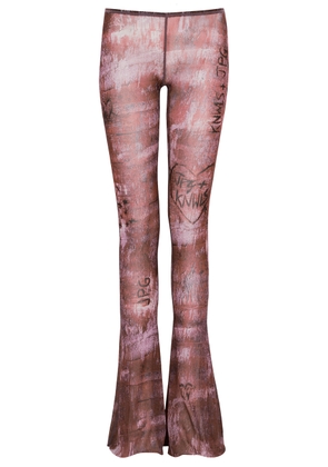 Jean Paul Gaultier X Knwls Printed Tulle Leggings - Brown - S