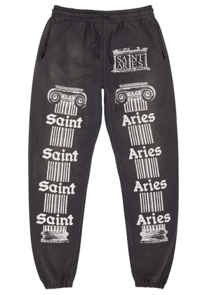 Saint Mxxxxxx Saint Aries Printed Cotton Sweatpants - Black - S