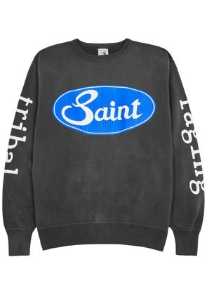 Saint Mxxxxxx Saint Tribal Printed Cotton Sweatshirt - Charcoal - S