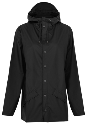 Rains Hooded Rubberised Jacket - Black - L