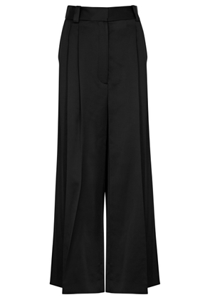 Khaite Simone Wide-leg Satin Trousers - Black - 6 (UK10 / S)