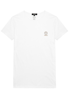 Versace Logo-print Stretch-cotton T-shirt - White