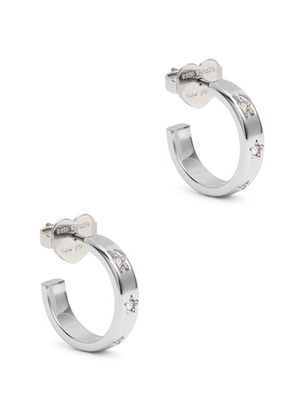 Kate Spade New York Set In Stone Silver-plated Hoop Earrings