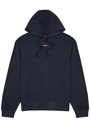 Hugo Logo Hooded Cotton Sweatshirt - Navy - XL