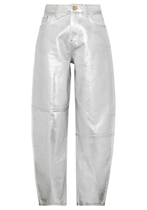 Ganni Stary Foil-print Barrel-leg Jeans - White - 27 (W27 / UK8-10 / S)