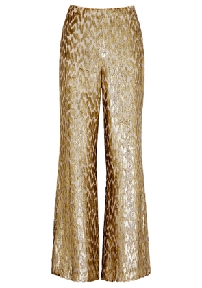 Jonathan Simkhai Shivon Lamé fil Coupé Trousers - Gold - 8 (UK12 / M)