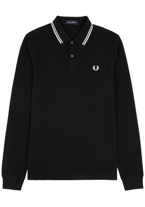 Fred Perry Logo-embroidered Piqué Cotton Polo Shirt - Black - S